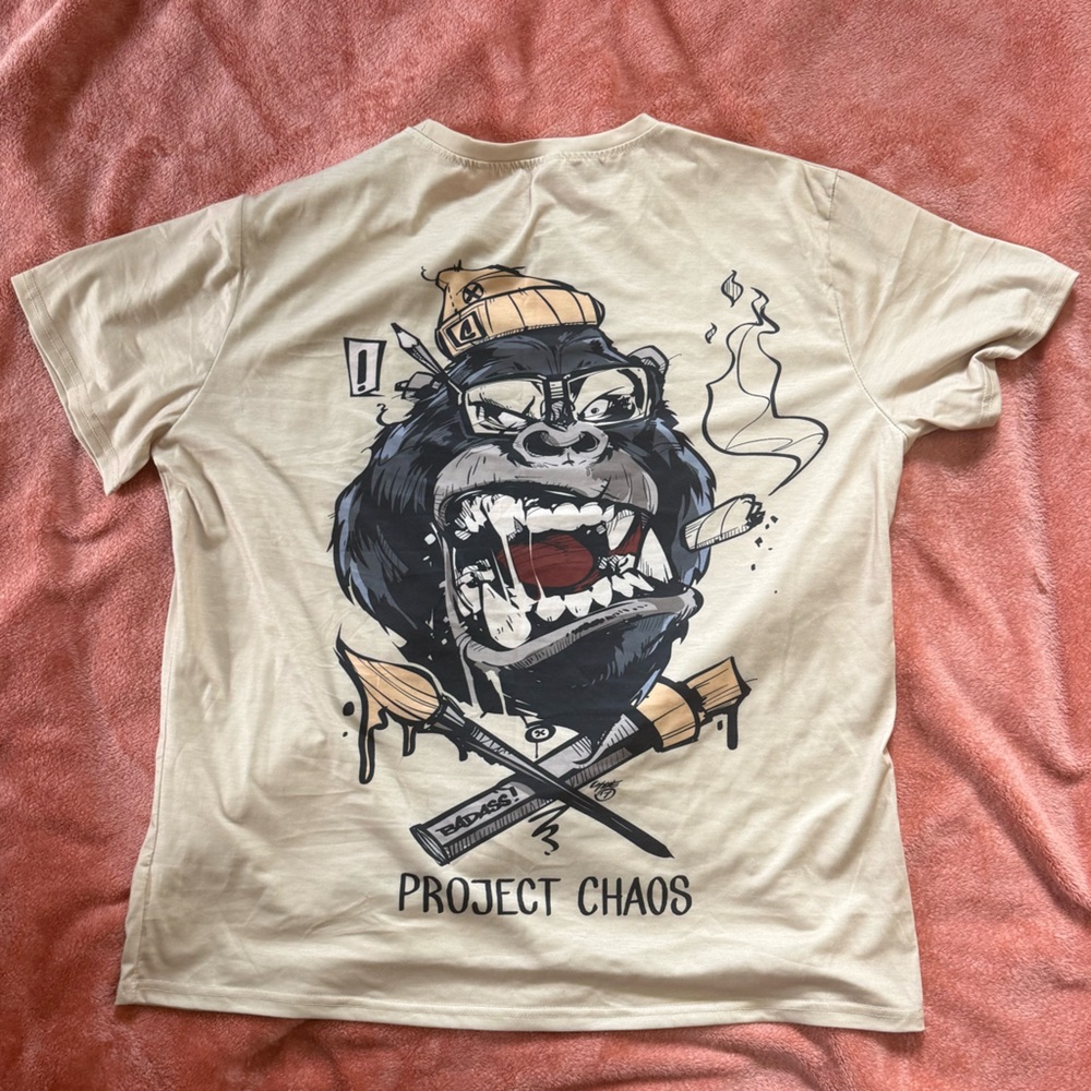 NWOT Breathable Men’s Gorilla Cartoon Print Street T-shirt SIZE XL